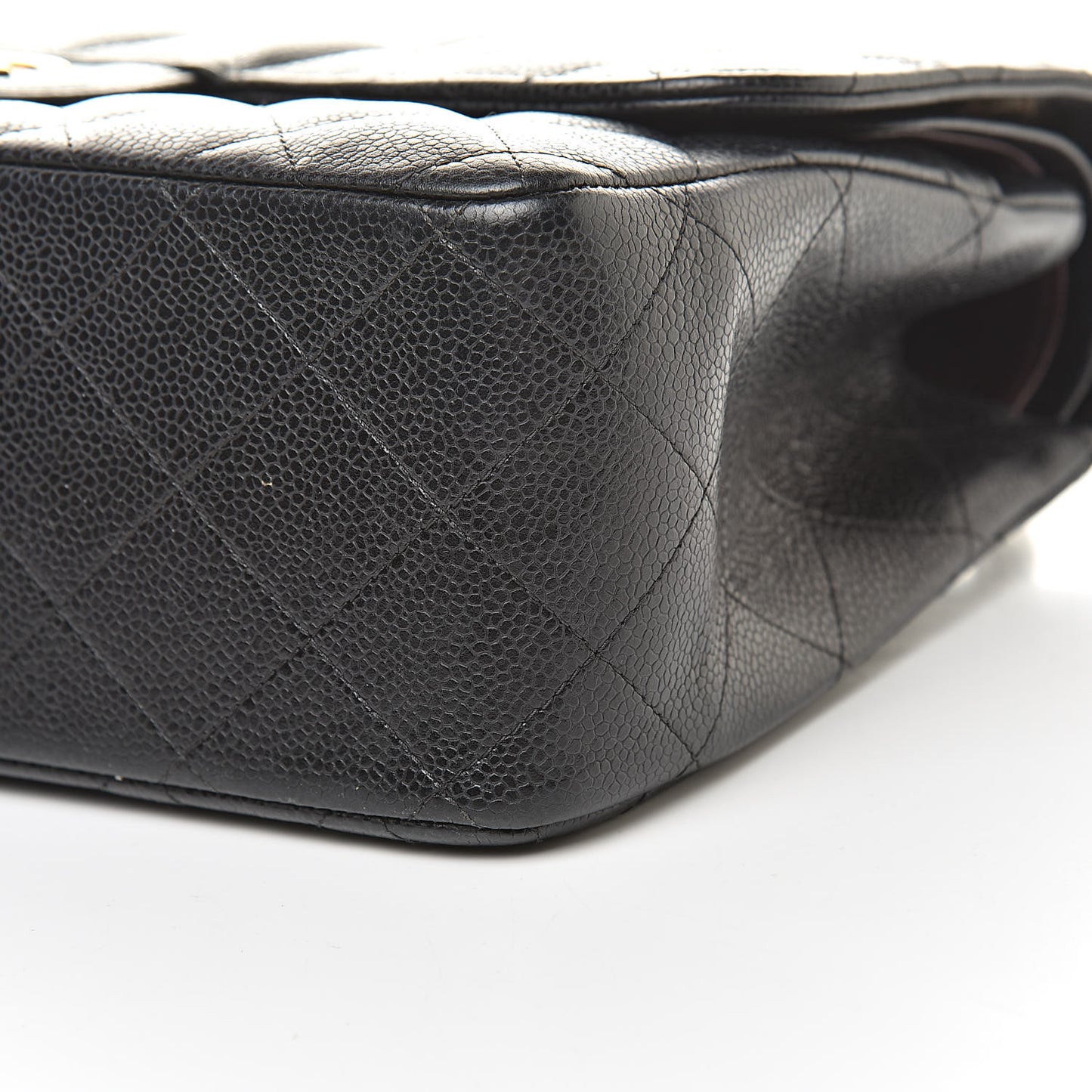 Caviar Quilted Jumbo Double Flap Black