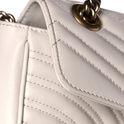Gucci Calfskin Matelasse Small GG Marmont Shoulder Bag White 20 of 20