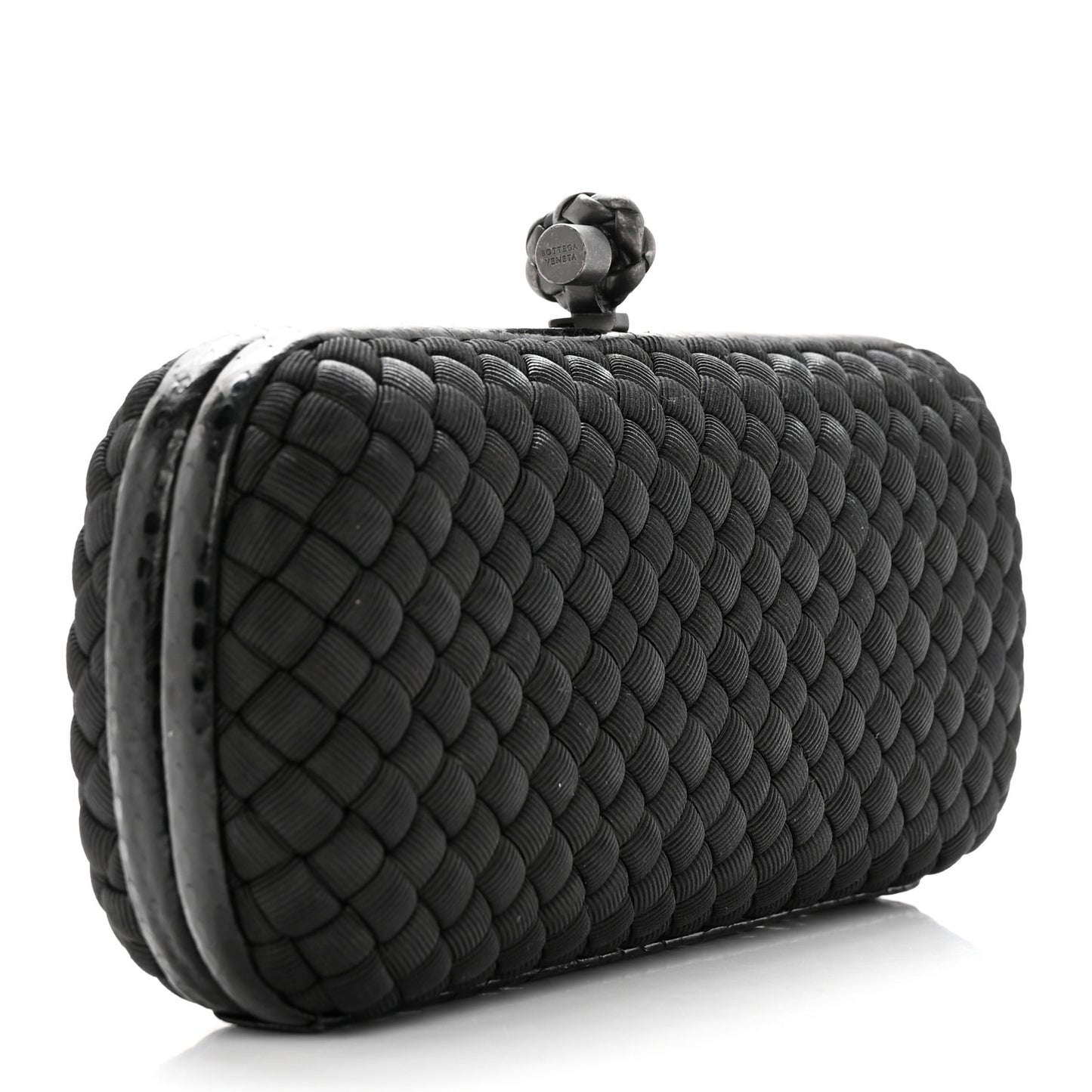 Satin Ayers Intreccio Impero Stretch Knot Clutch Black