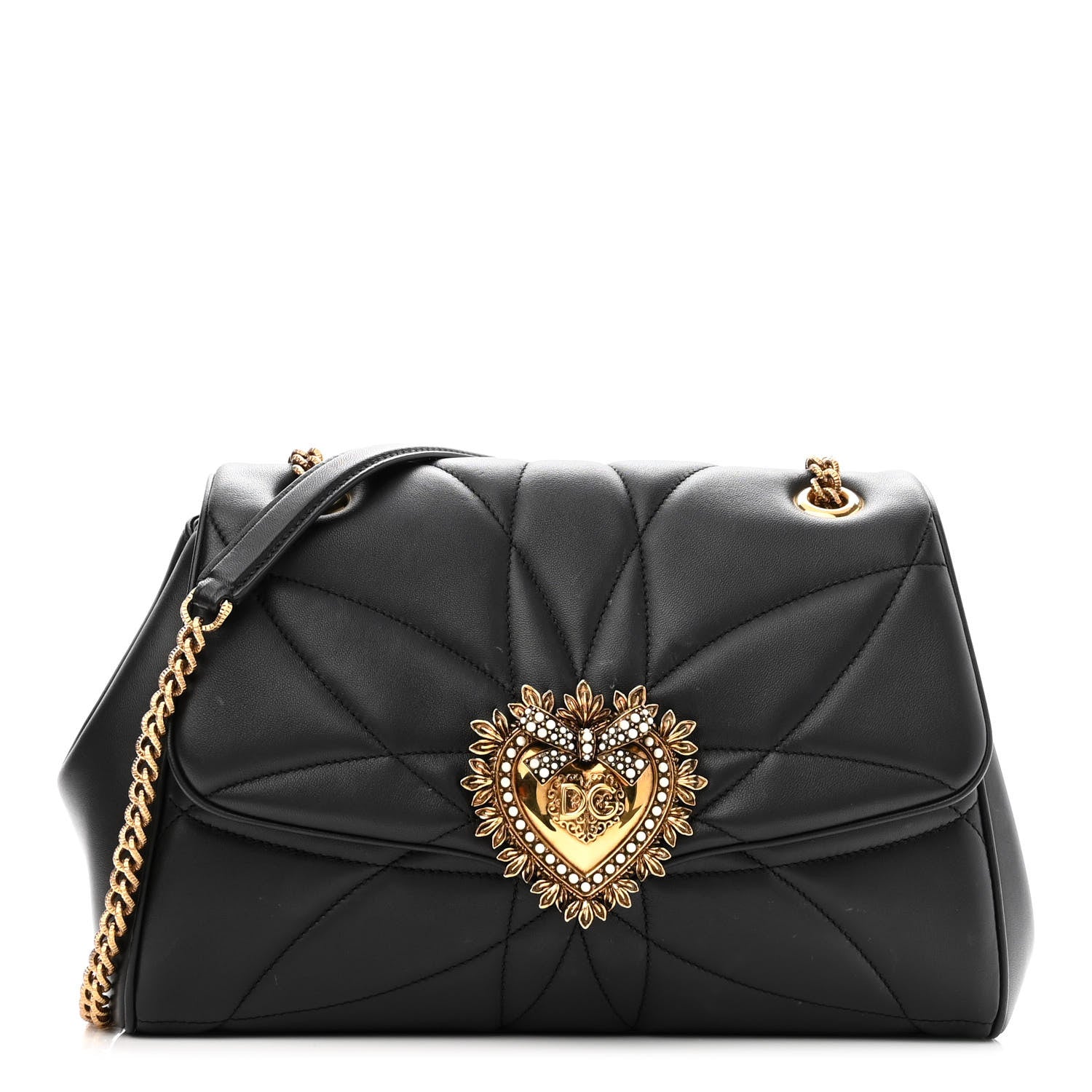 Dolce & Gabbana Nappa Quilted Large Devotion Bag Black 1 of 12