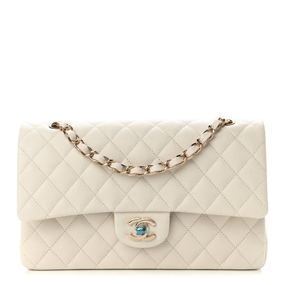 Chanel Caviar Quilted Medium Double Flap White 1 of 11