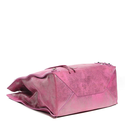 Balenciaga Metallic Calfskin Milkyway Papier A4 Tote Fuchsia 4 of 9