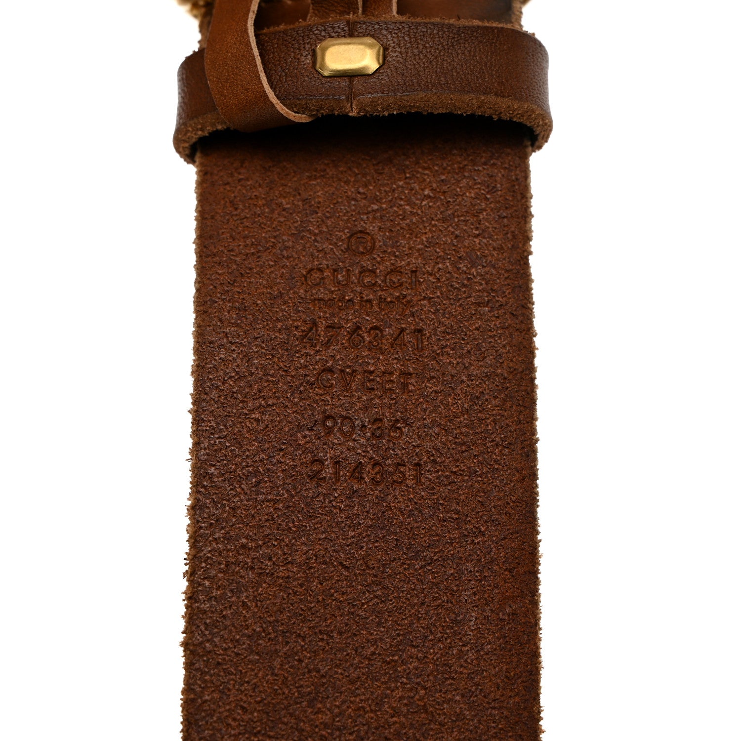 Gucci Calfskin Crystal Double G 40mm Belt 90 36 Brown Multicolor 3 of 5