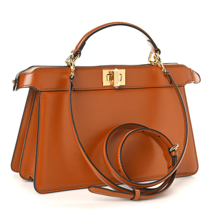 Fendi Vitello King Luxor Shiny Nappa Medium Peekaboo I SEE U East West Satchel Brandy Light Rose 3 of 9