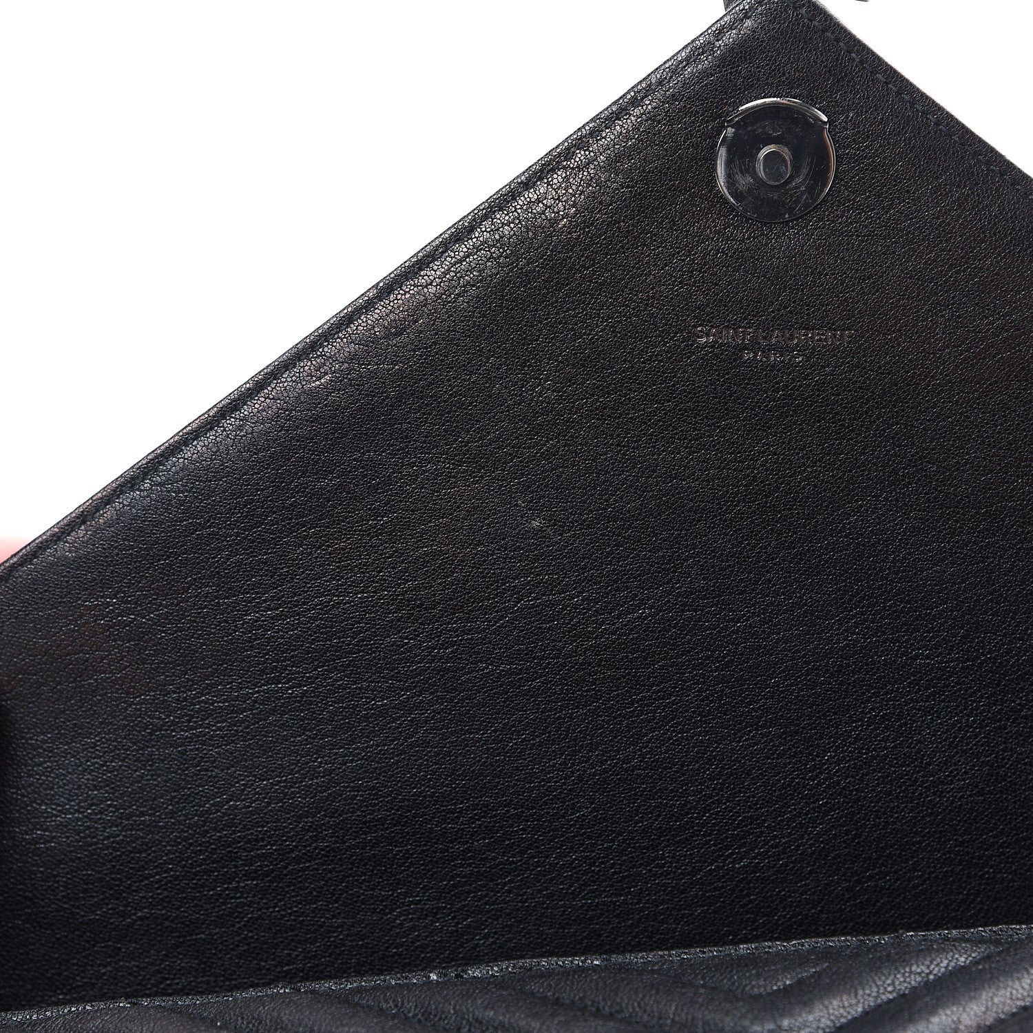 Saint Laurent Sheepskin Matelasse Chevron Monogram Large College Satchel Black 7 of 12