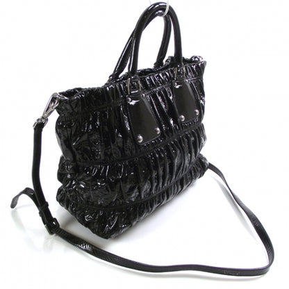 Prada Vernice Gaufre Tote Black 3 of 10