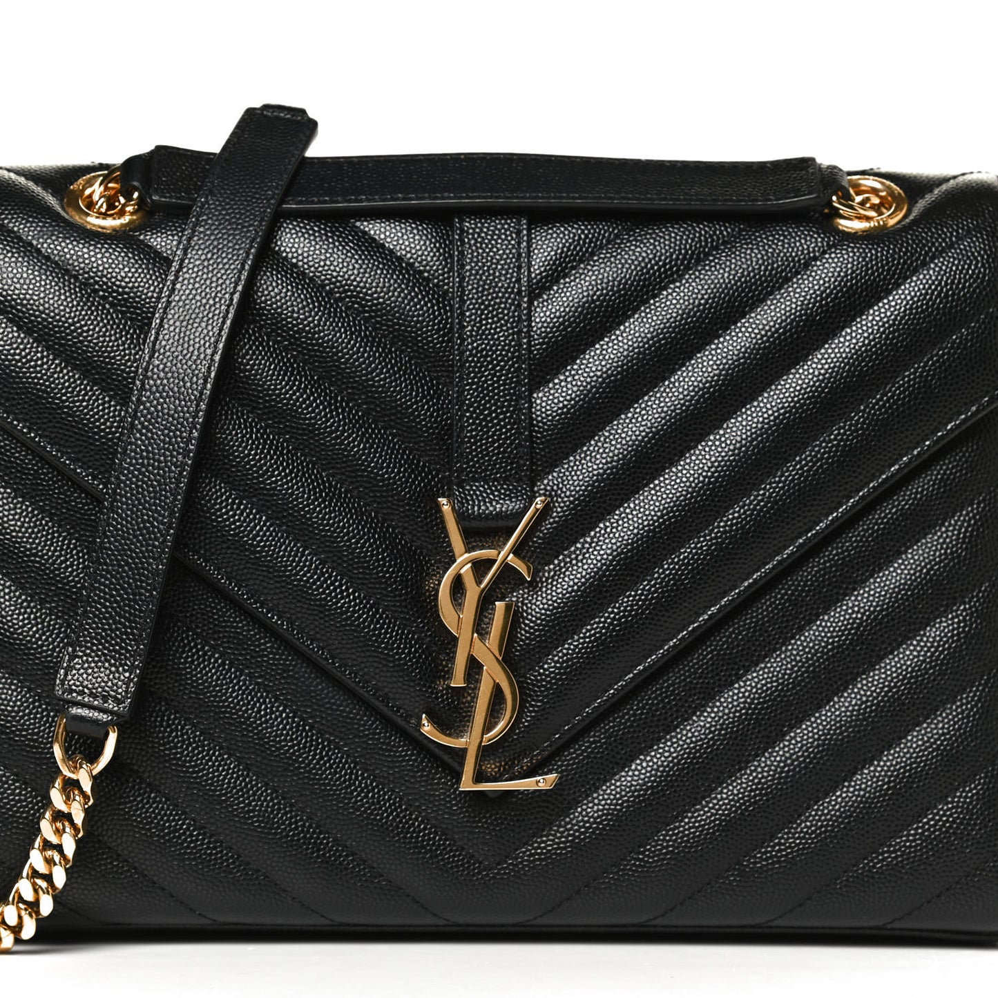 Grain De Poudre Matelasse Chevron Medium Monogram Satchel Black