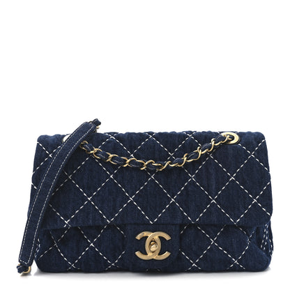 Chanel Denim Quilted Medium Denim Trip Single Flap Blue 1 of 10