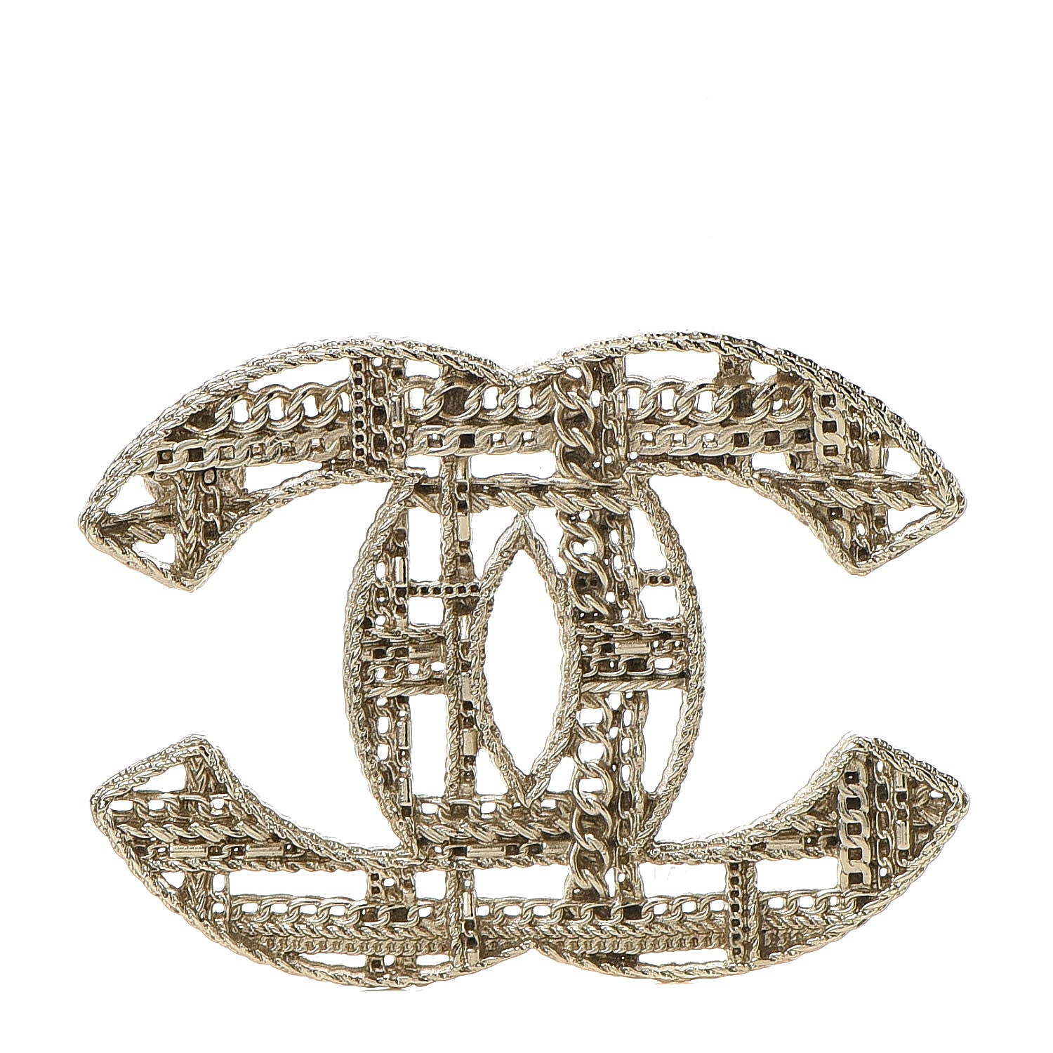 Chanel Chain CC Brooch Light Gold 1 of 5