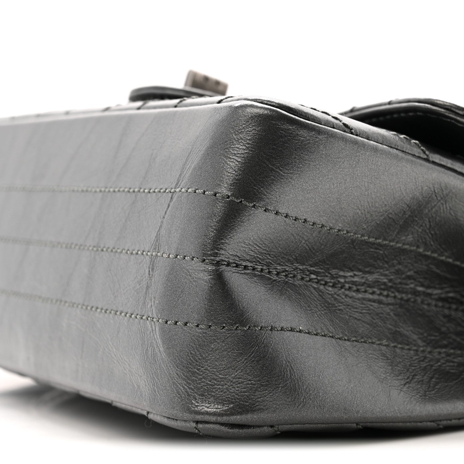 Chanel Metallic Aged Calfskin Chevron Quilted 2.55 Reissue Mini Flap Grey 10 of 14