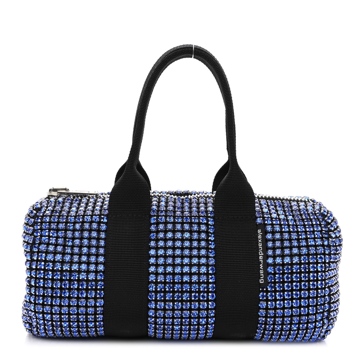 Mesh Crystal Rhinestone Mini Cruiser Duffle Black