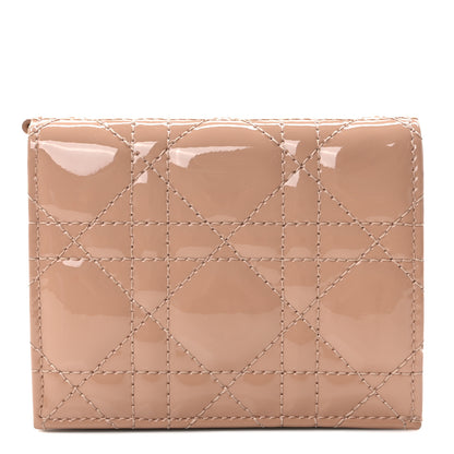 Christian Dior Patent Cannage Mini Lady Dior Wallet Beige 1 of 7