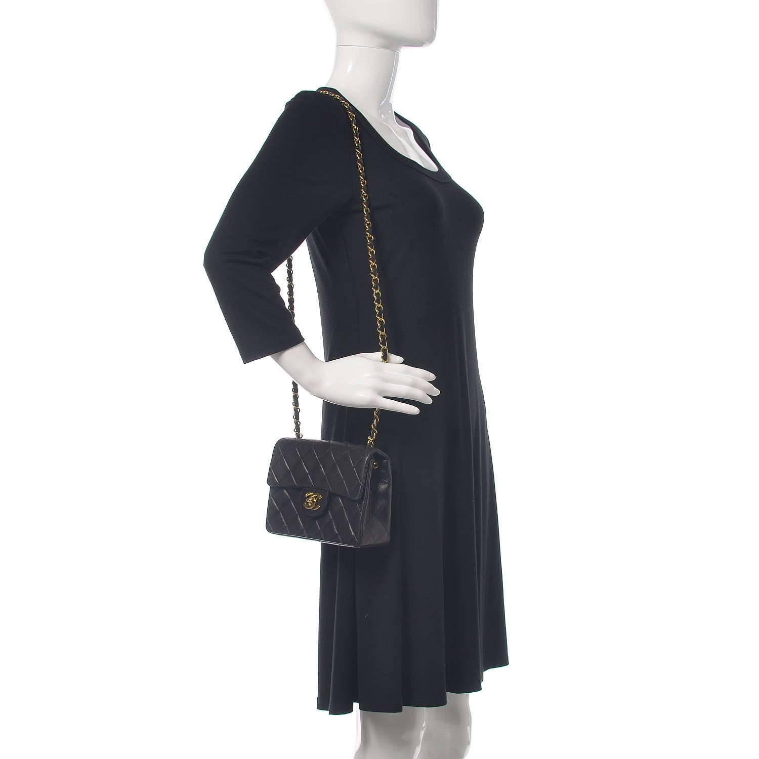 Chanel Lambskin Quilted Mini Square Flap Black 2 of 11
