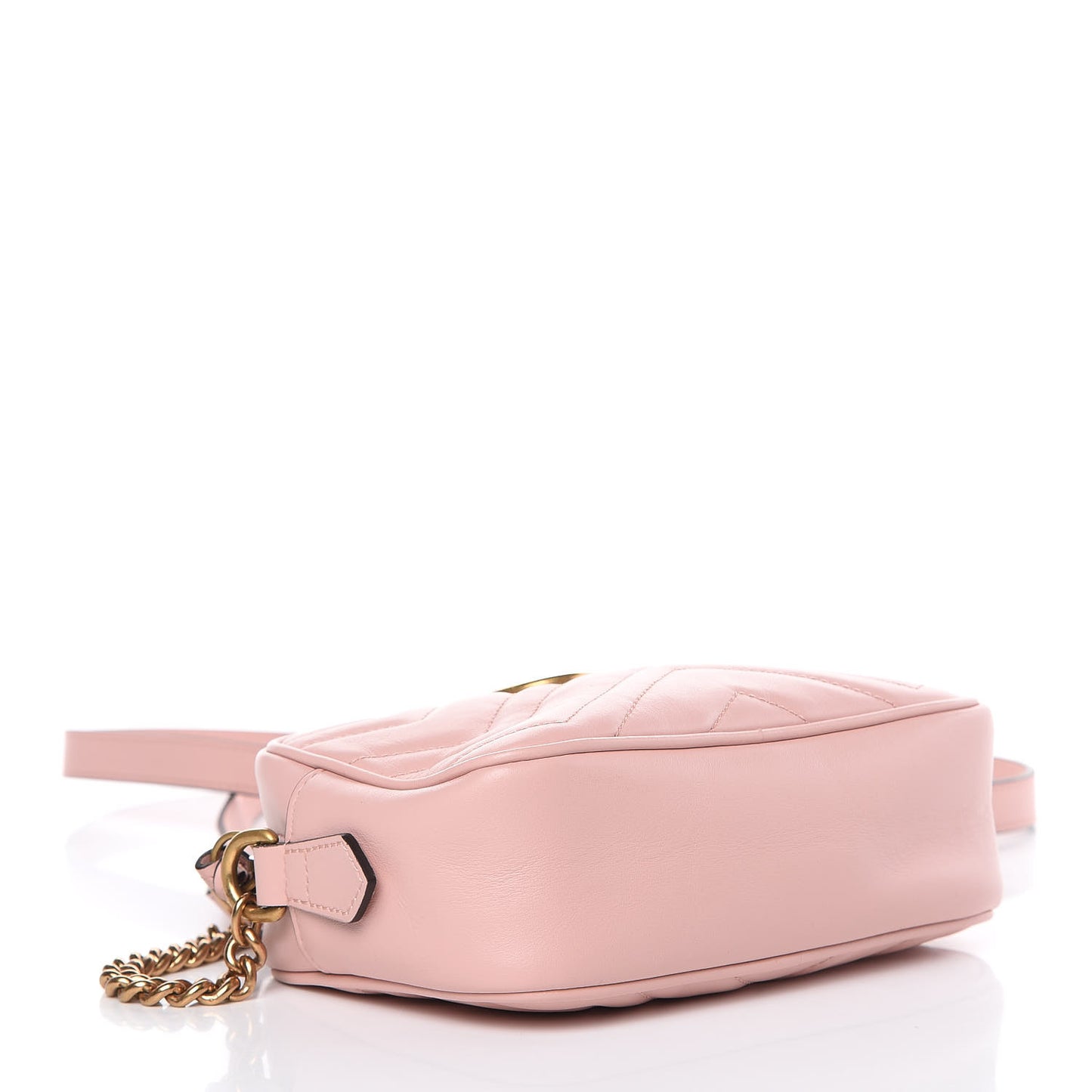 Calfskin Matelasse Mini GG Marmont Chain Shoulder Bag Perfect Pink