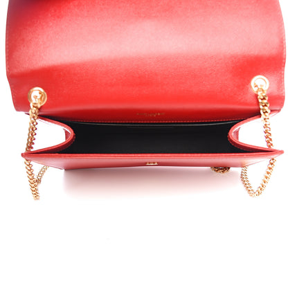 Saint Laurent Grain De Poudre Medium Monogram Kate Satchel Red 4 of 8