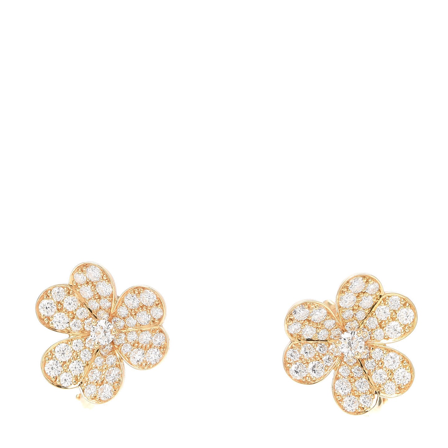 18K Yellow Gold Diamond Small Frivole Pave Earrings