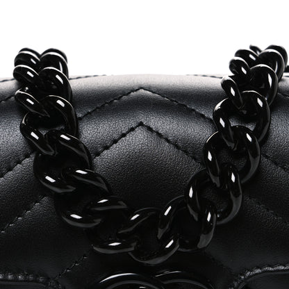 Gucci Calfskin Matelasse Monochrome GG Marmont Chain Mini Belt Bag Black 8 of 10