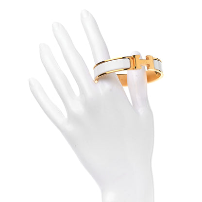 Hermes Enamel Narrow Clic Clac H Bracelet PM White 2 of 4