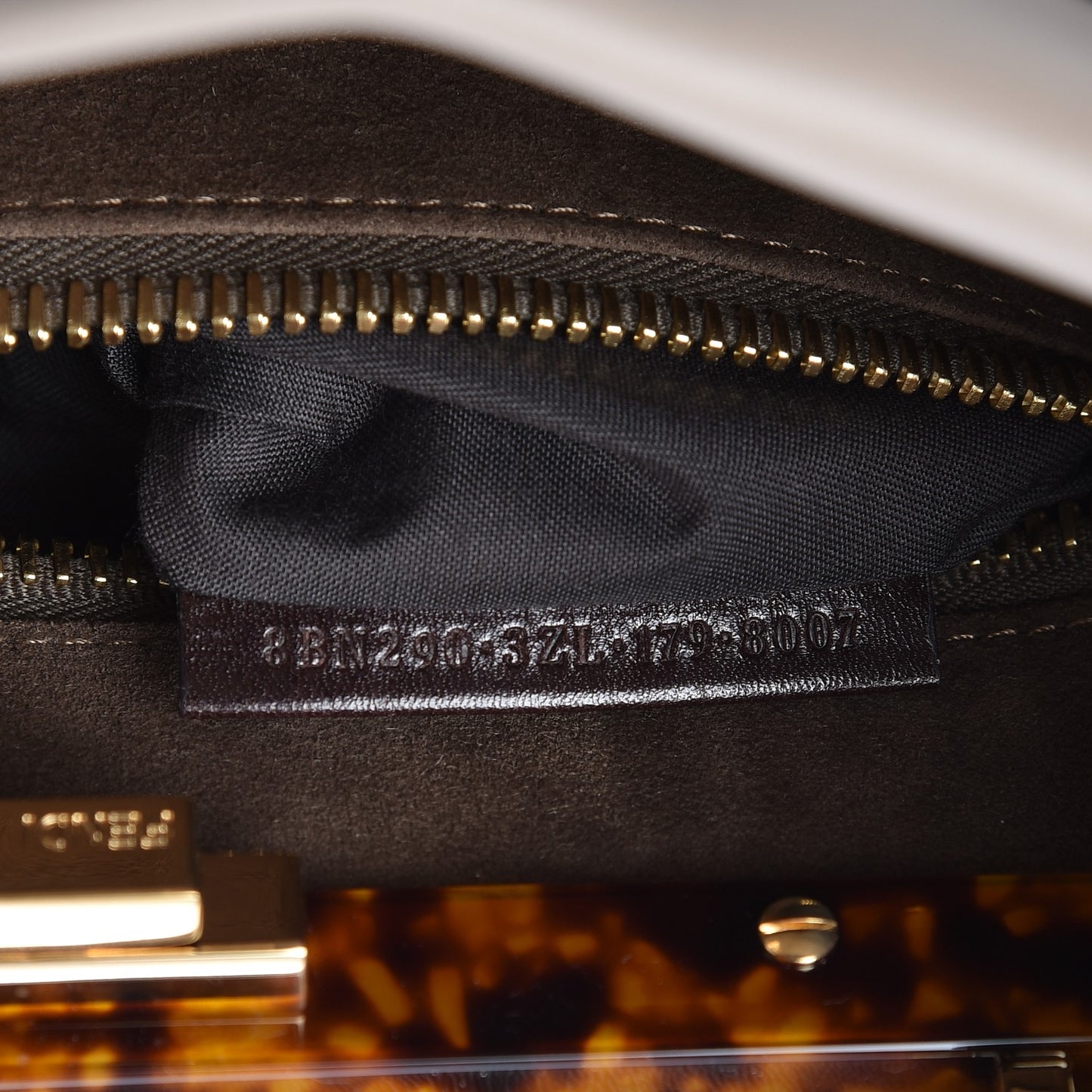 Vitello Seta Plexiglass Tortoise Medium Peekaboo Iconic Satchel Tortora