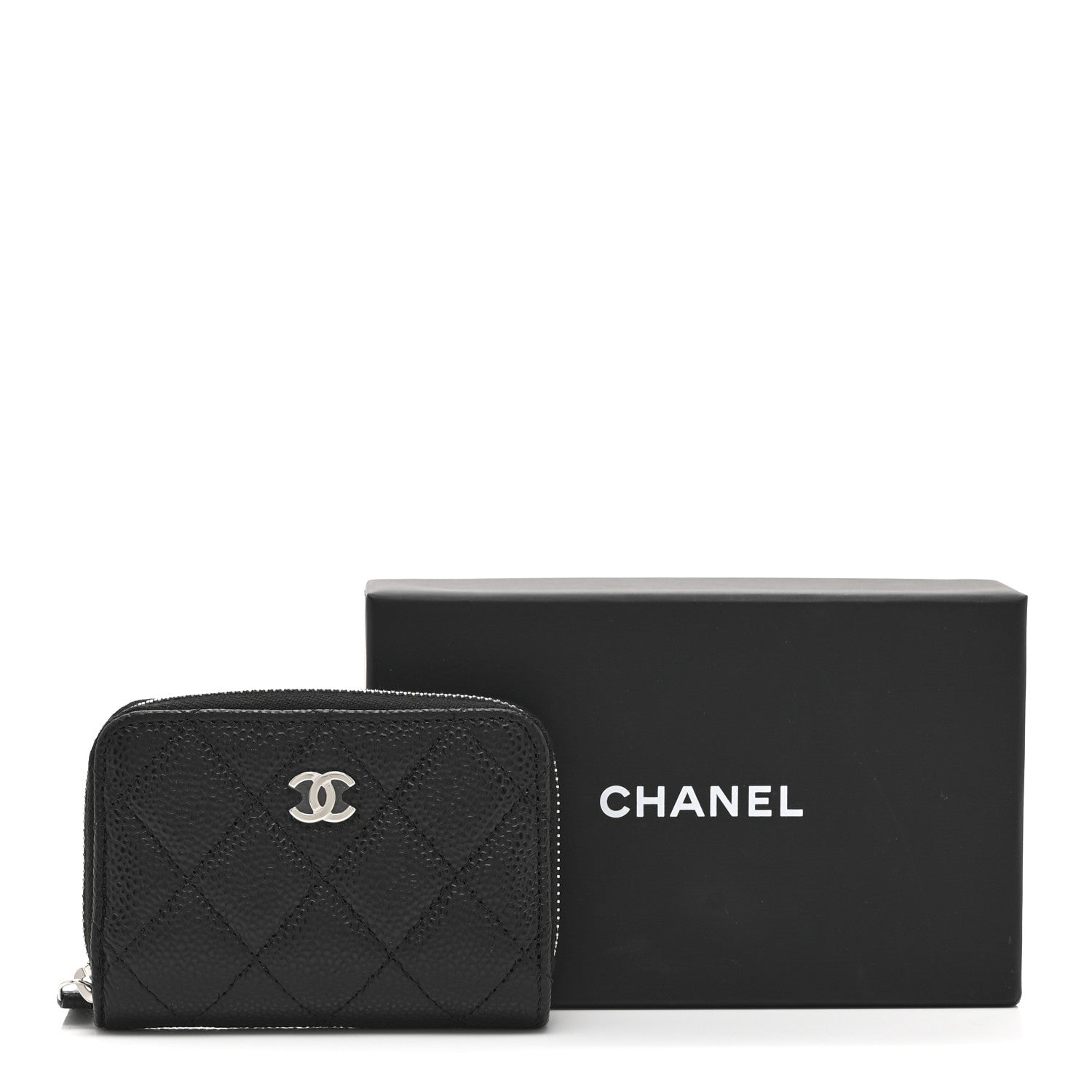 Chanel Caviar Quilted Zip Coin Purse Black 10 of 10