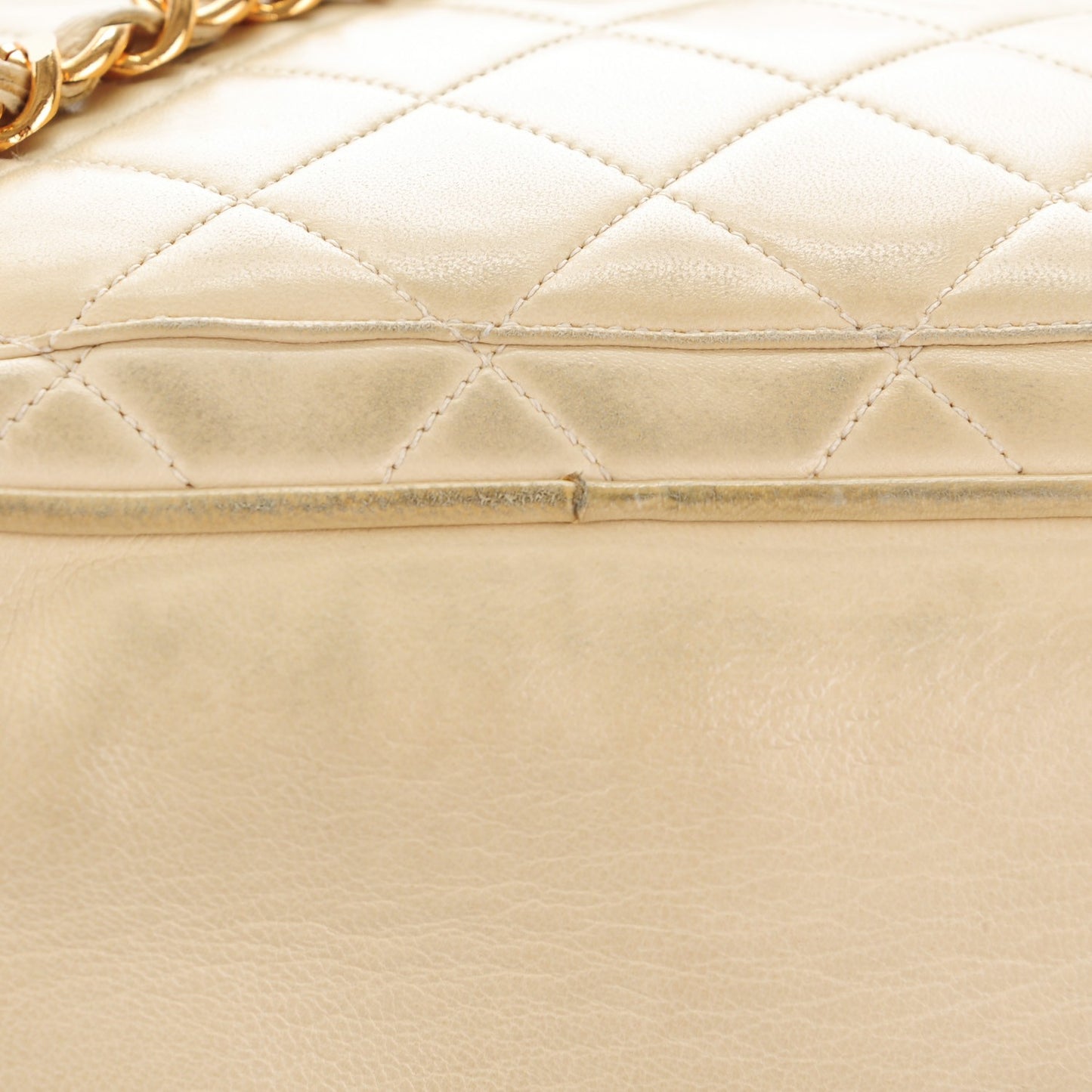 Lambskin Quilted Backpack Beige Clair