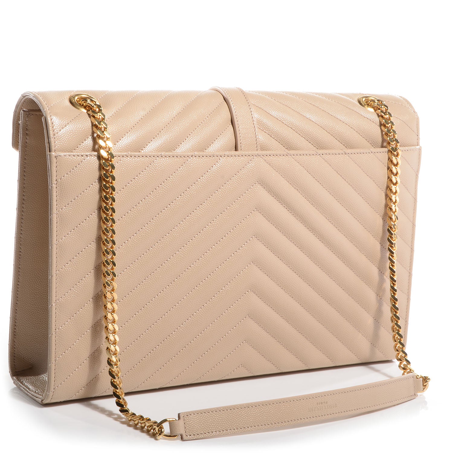 Saint Laurent Matelasse Chevron Monogramme Large Satchel Beige 3 of 9