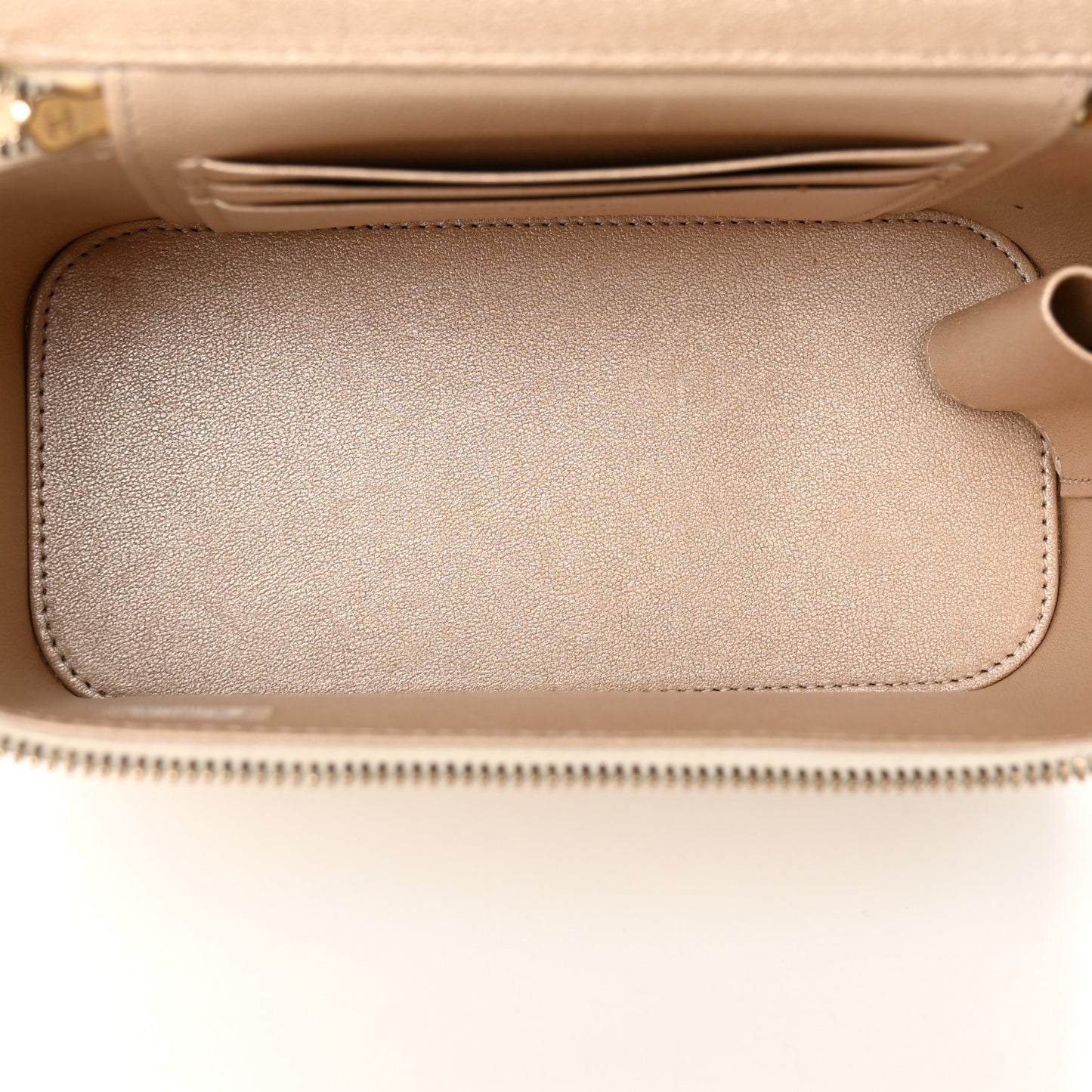 Lambskin Quilted Small CC Dynasty Vanity Case With Chain White