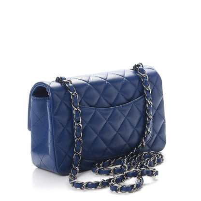 Chanel Lambskin Quilted Mini Rectangular Flap Dark Blue 3 of 8