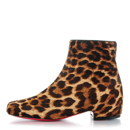 Christian Louboutin Pony Hair Tounoir Ankle Boots 34 Leopard 1 of 8