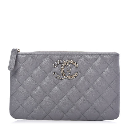 Chanel Caviar Quilted French New Wave Small CC Pouch Grey 1 of 11