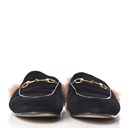 Gucci Velvet Fur Womens Princetown Slippers 39.5 Black 2 of 12