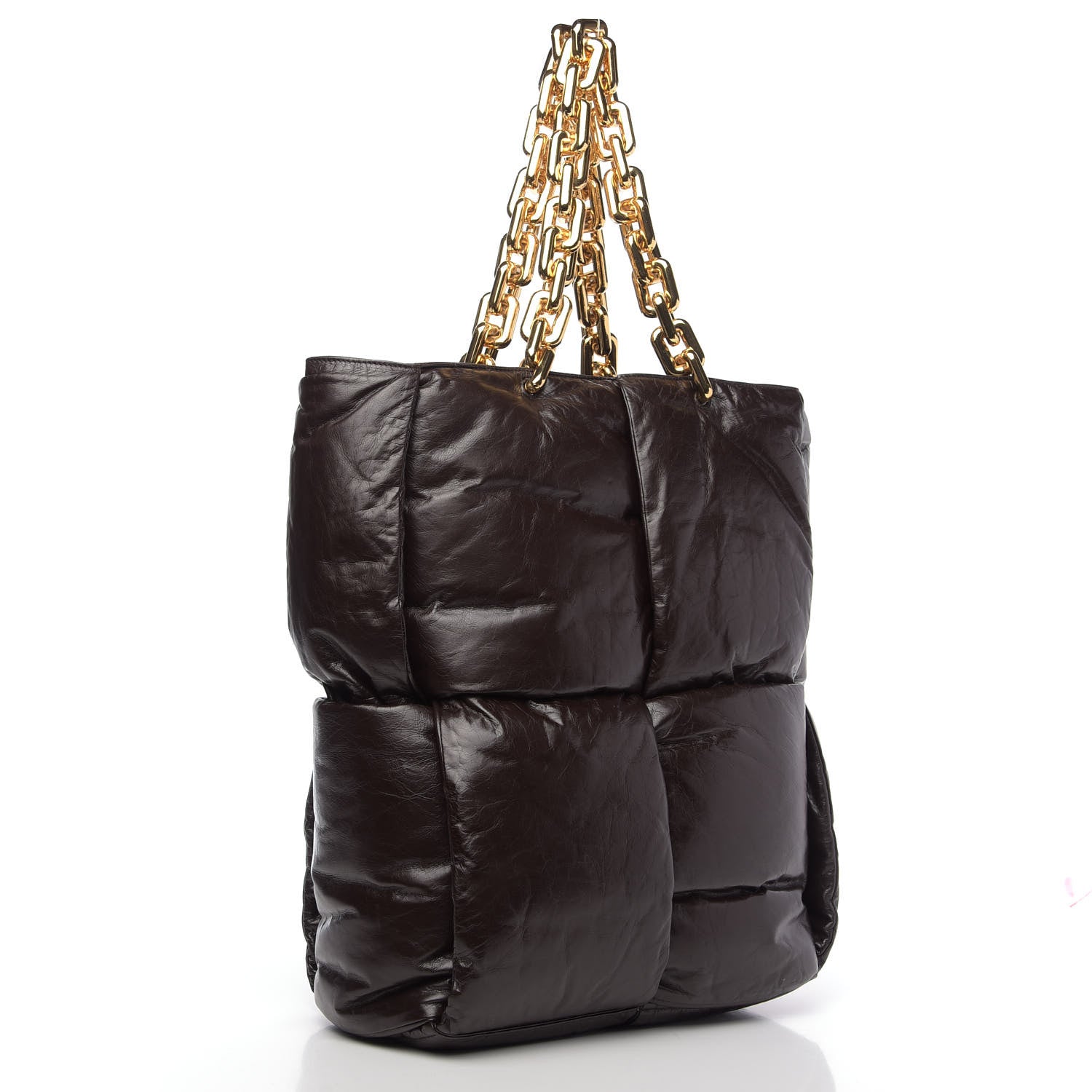 Bottega Veneta Calfskin Maxi Intrecciato Puffy Chain Tote Bag Fondente 3 of 7