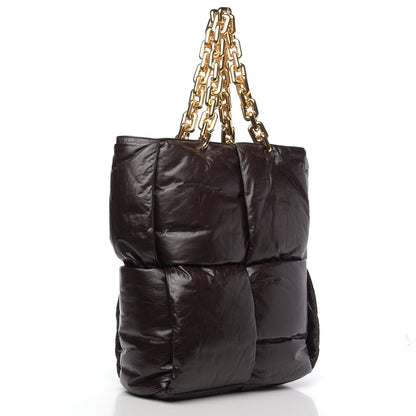 Bottega Veneta Calfskin Maxi Intrecciato Puffy Chain Tote Bag Fondente 3 of 7