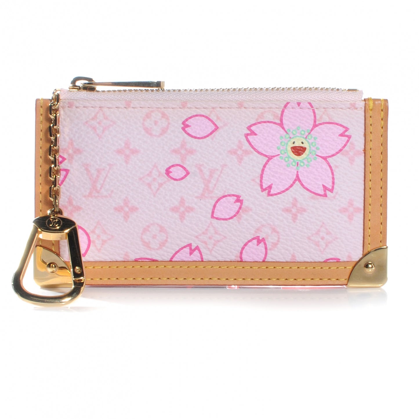 Monogram Cherry Blossom Key Pouch Pink