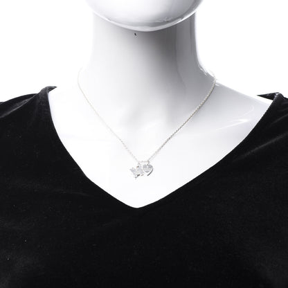 Gucci Sterling Silver Trademark Butterfly Heart Charm Pendant Necklace 2 of 5