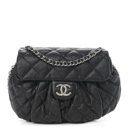 Chanel Washed Lambskin Quilted Medium Chain Around Messenger Black 1 of 13