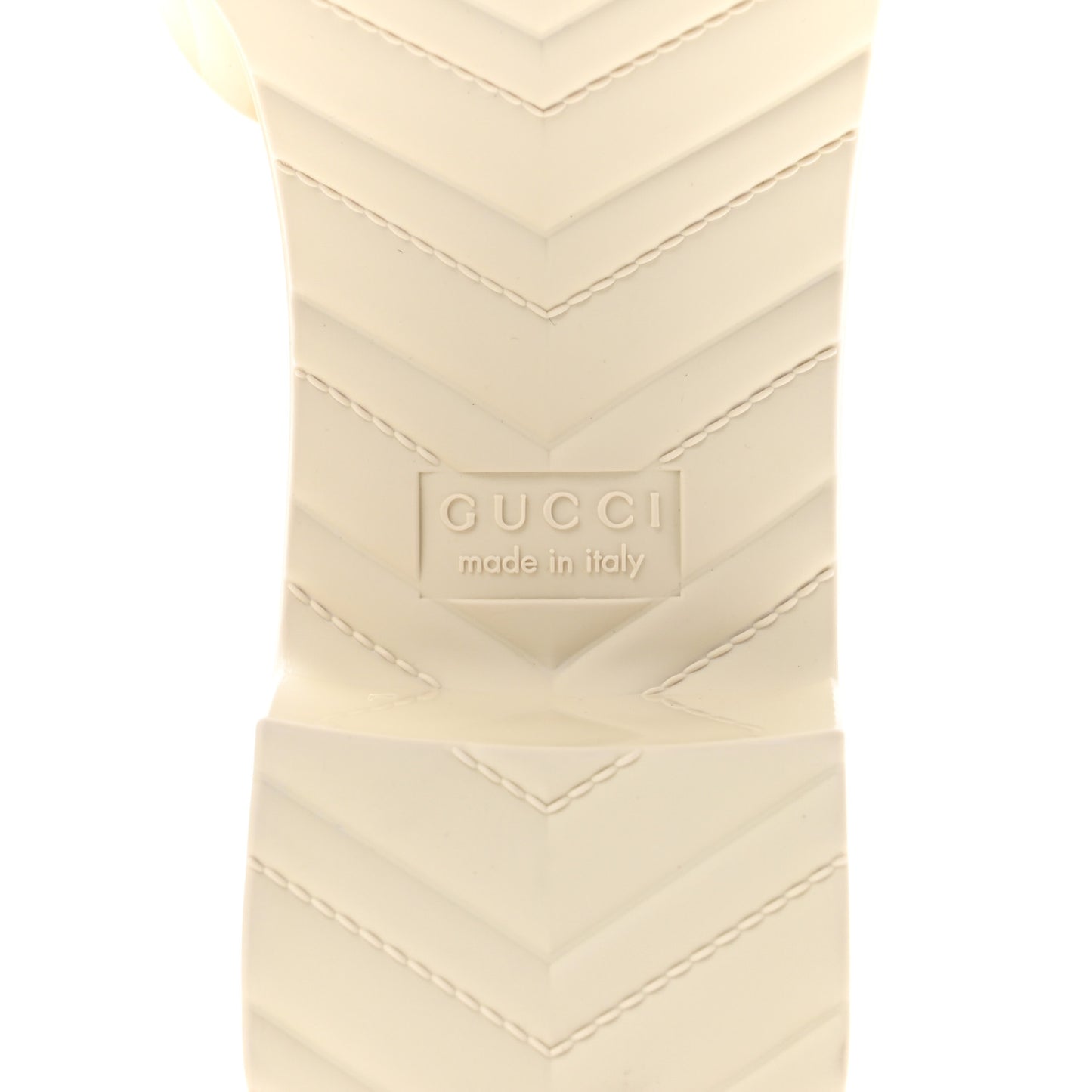 Rubber Gucci Logo Womens Platform 20/60mm Slide Sandals 40 Mystic White