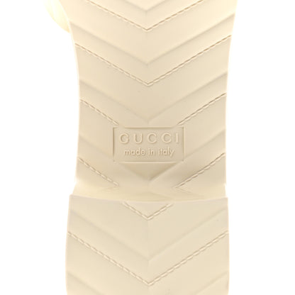 Gucci Rubber Gucci Logo Womens Platform 20/60mm Slide Sandals 40 Mystic White 8 of 10