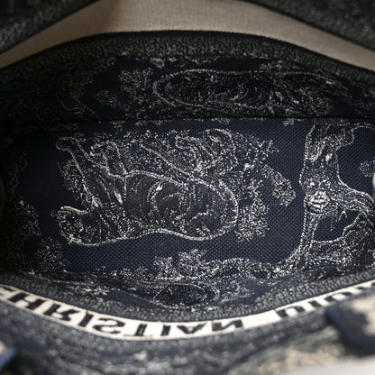 Christian Dior Canvas Embroidered Medium Toile De Jouy Reverse Book Tote Blue 5 of 10