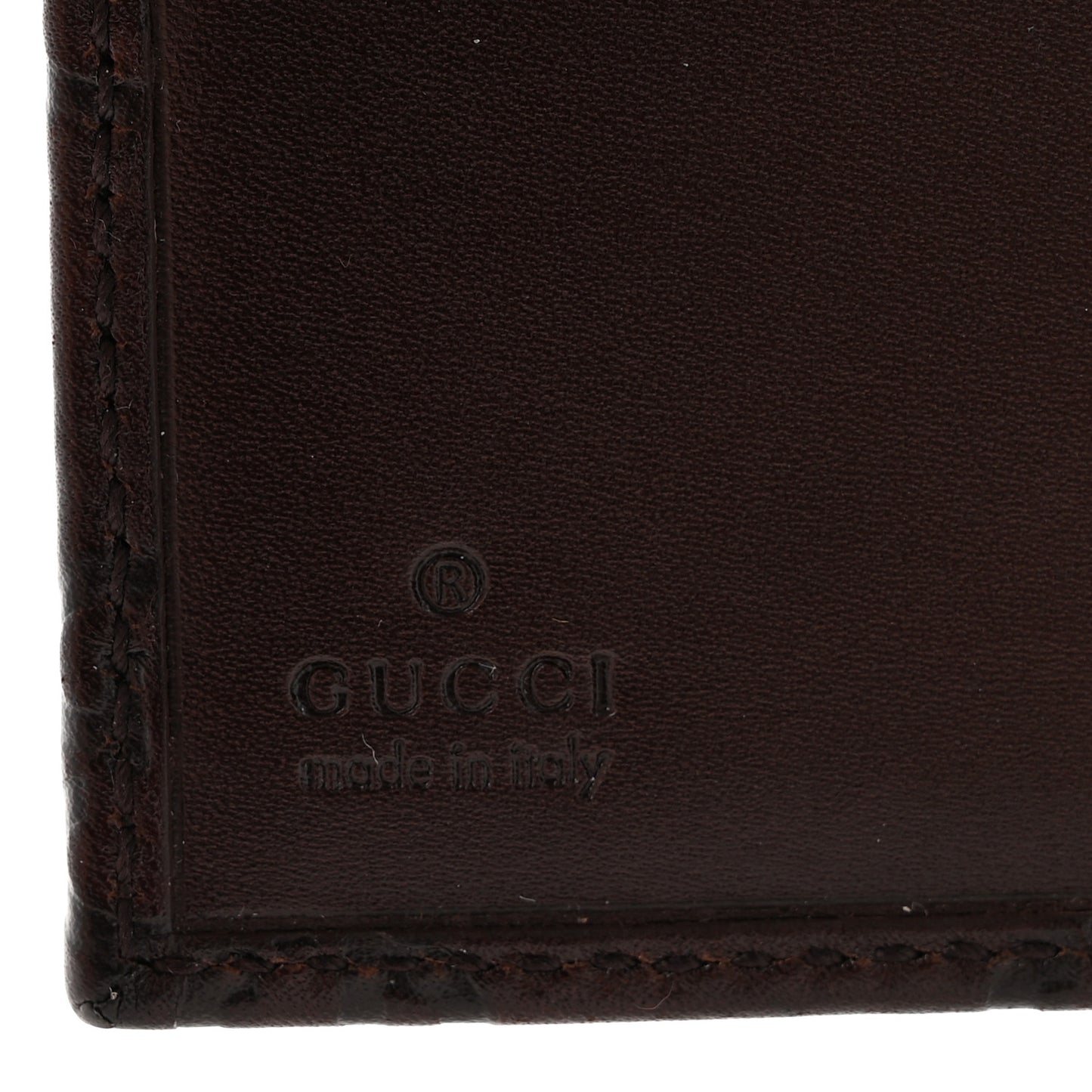 Guccissima Metal Bar French Flap Wallet Dark Chocolate