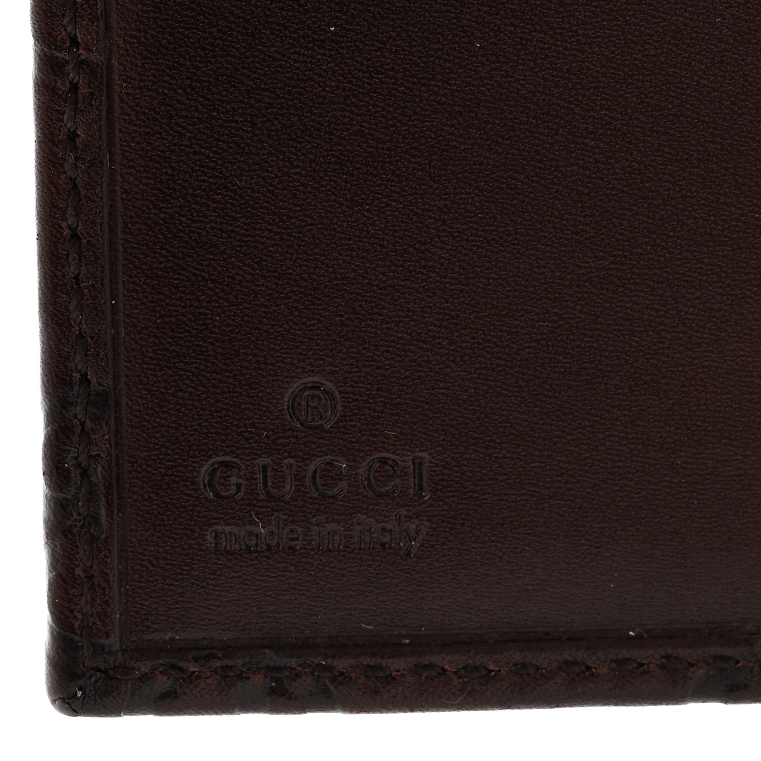 Gucci Guccissima Metal Bar French Flap Wallet Dark Chocolate 6 of 9