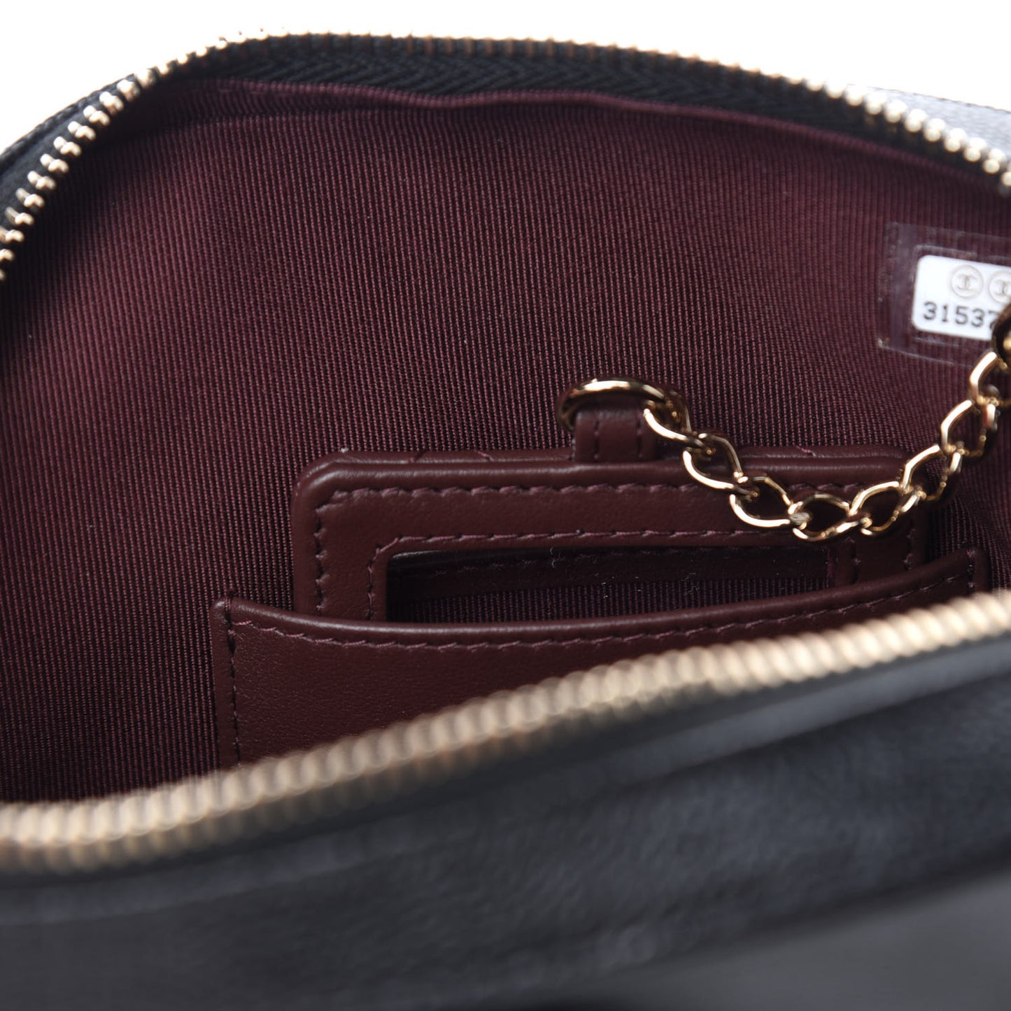 Caviar Quilted Vanity With Chain Black