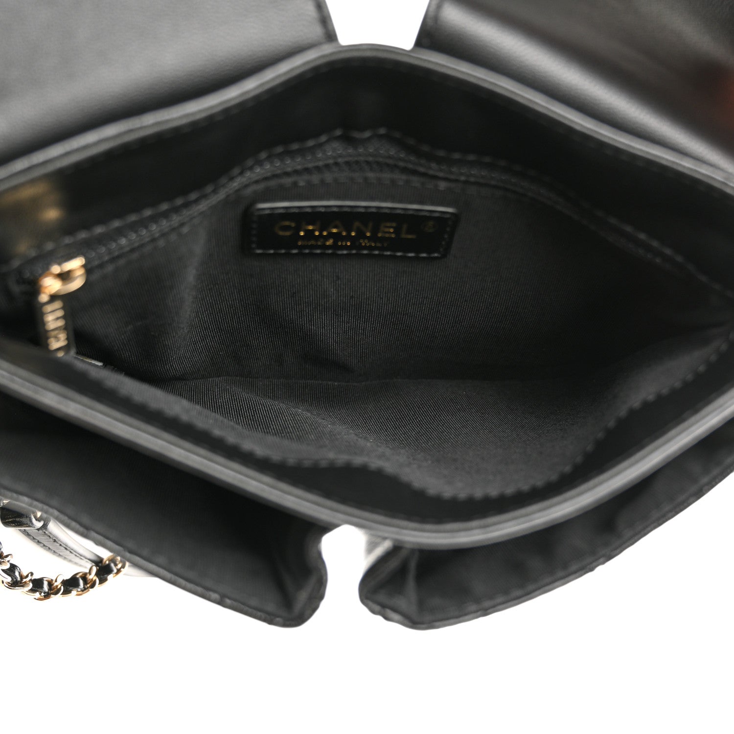 Chanel Glazed Calfskin Quilted Double Pocket Crossbody Flap Black 5 of 11