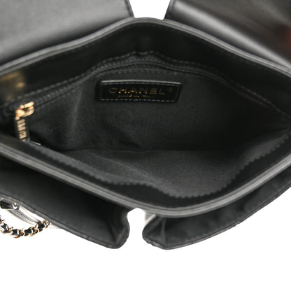 Chanel Glazed Calfskin Quilted Double Pocket Crossbody Flap Black 5 of 11