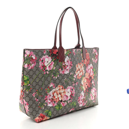 Gucci GG Supreme Monogram Blooms Large Reversible Tote Beige Multicolor Dry Rose 4 of 14
