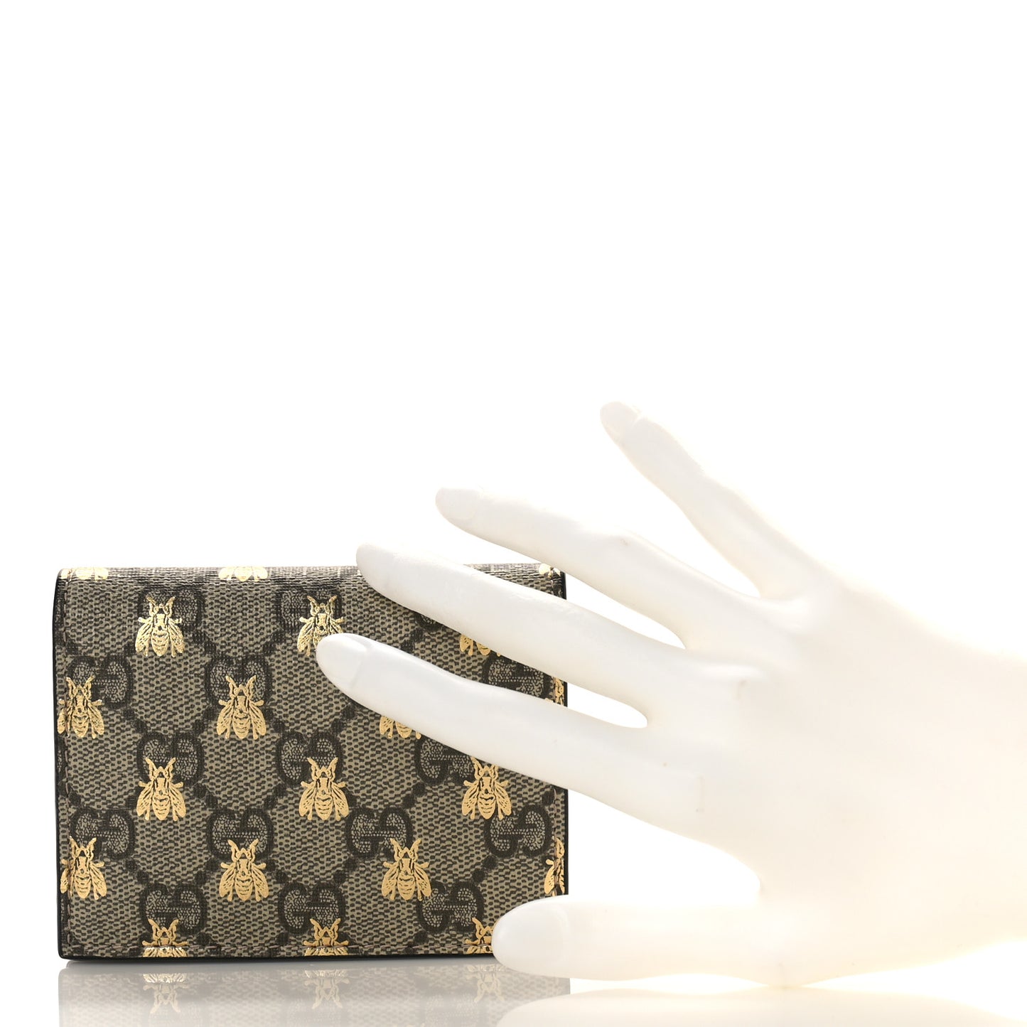 GG Supreme Monogram Bee Print Card Case