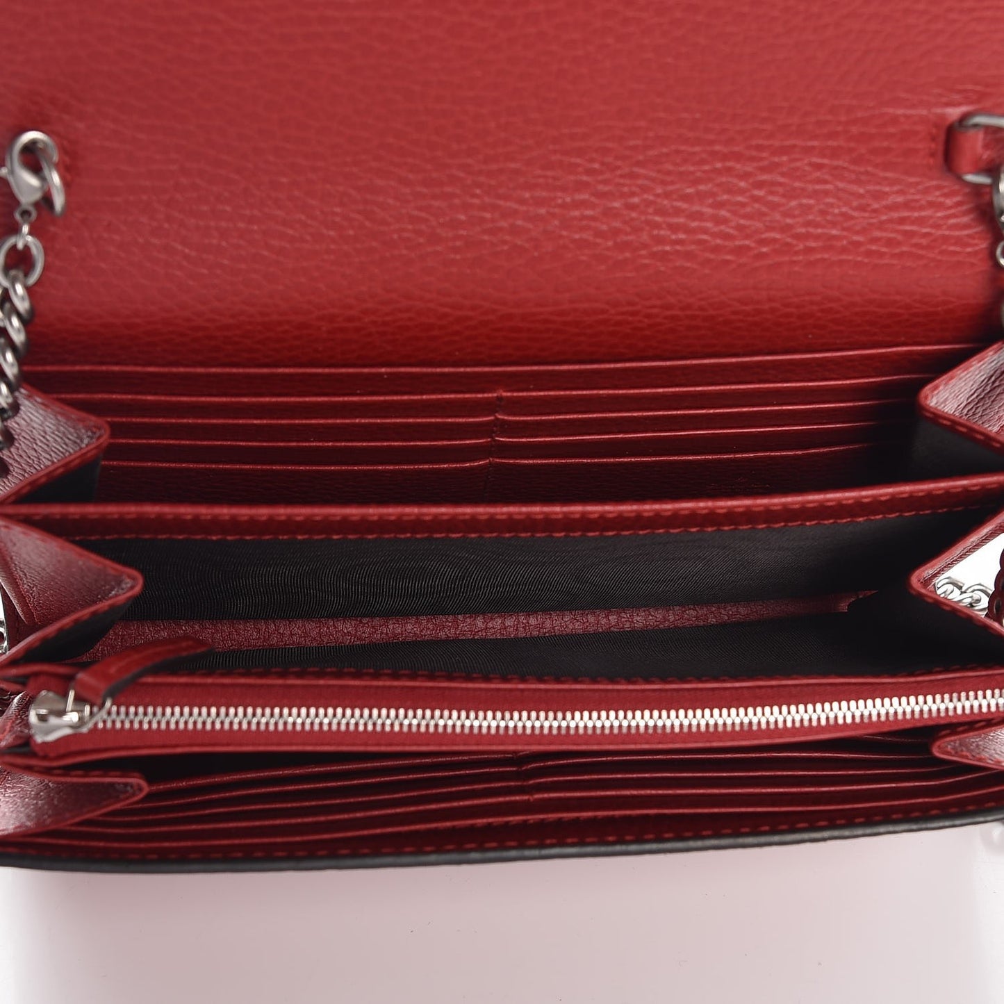 Calfskin Mini Dionysus Chain Wallet Hibiscus Red