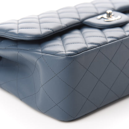 Chanel Lambskin Quilted Jumbo Double Flap Light Blue 6 of 10