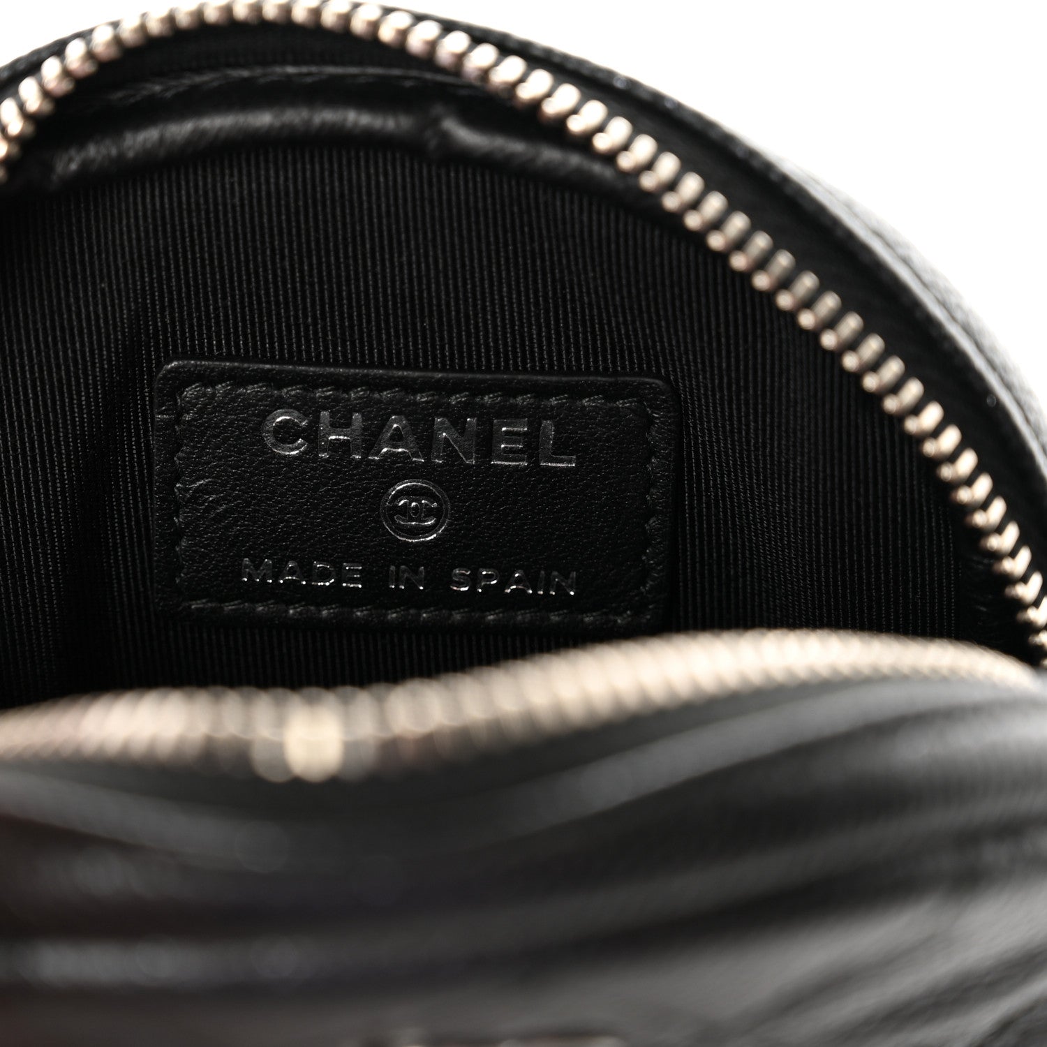 Chanel Iridescent Caviar Quilted Zip Around Classic Coin Purse Black 6 of 8