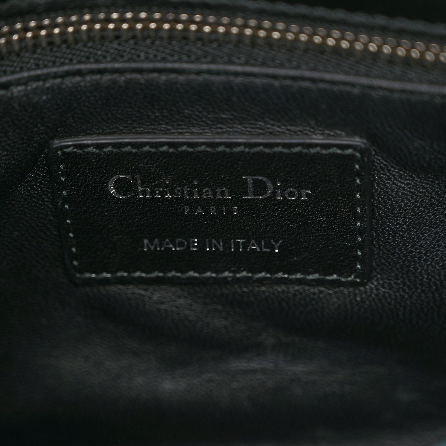 Lambskin Satin Sequin Floral Mini Lady Dior Black